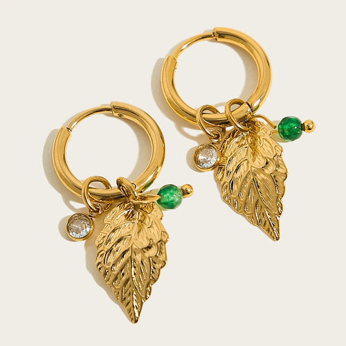 YACHAN 18K Gold Plated Stainless Steel Hoop Earrings for Women Tap