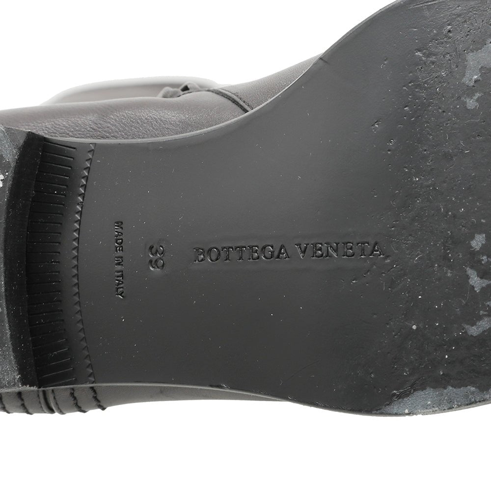 Bottega Veneta Black Intrecciato Knee High Boots 39